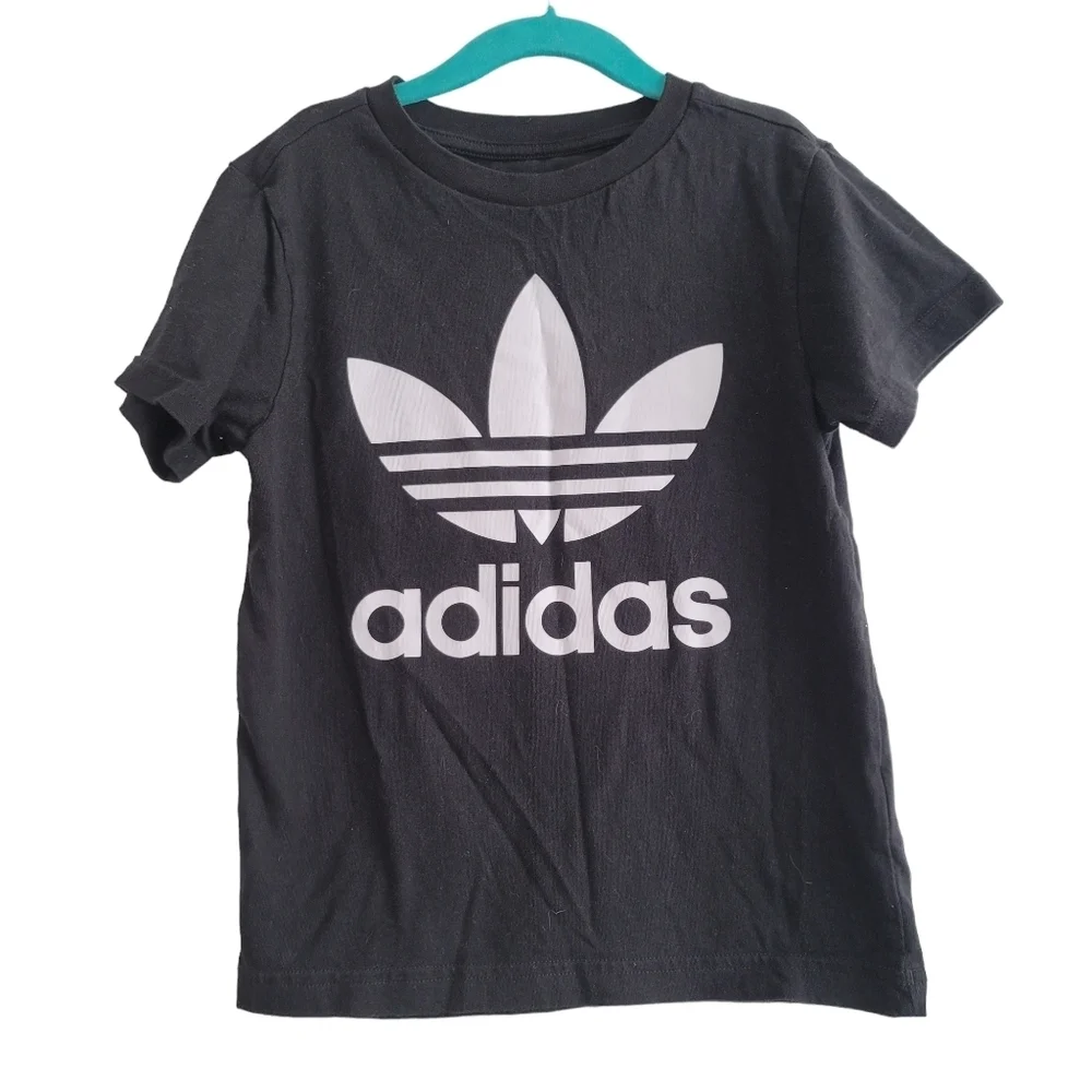 Adidas Zara Girls Black‎ Minimalist Streetwear Casual Outfit Trefoil Shirt Pants